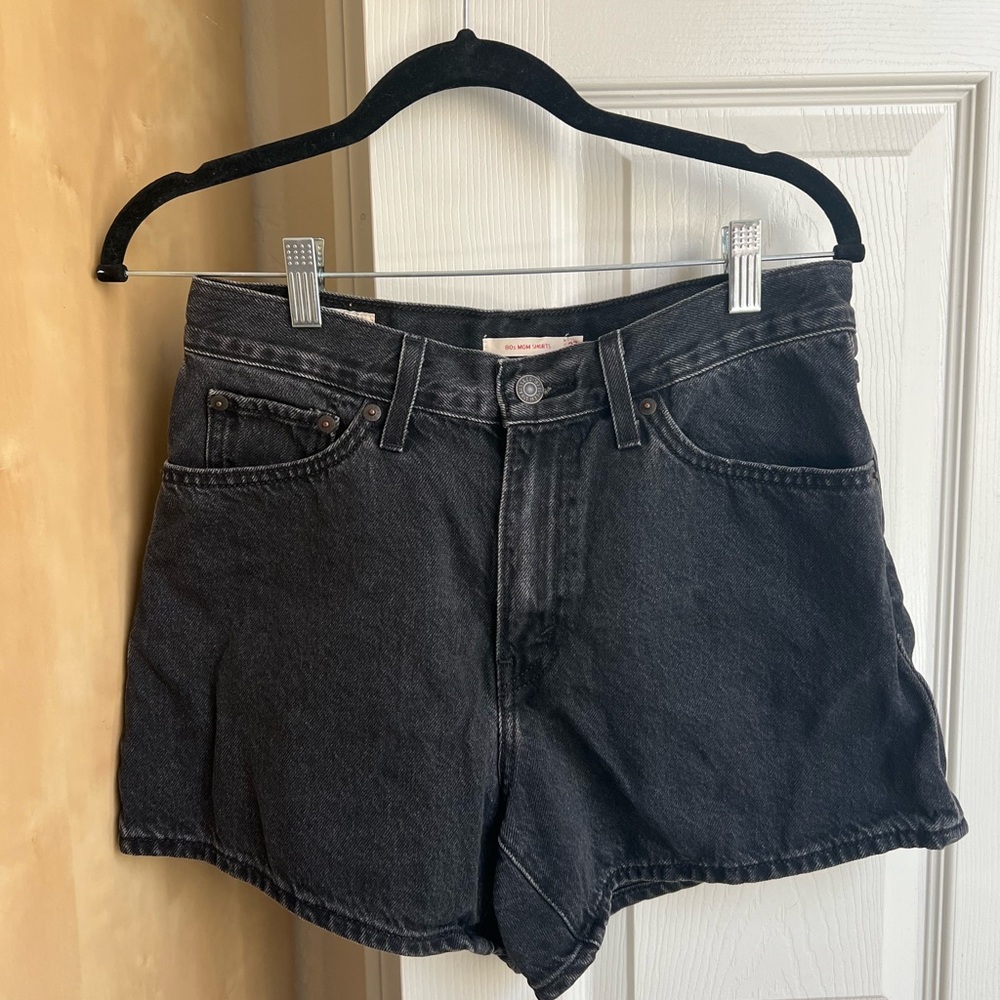 Levi’s black denim shorts
